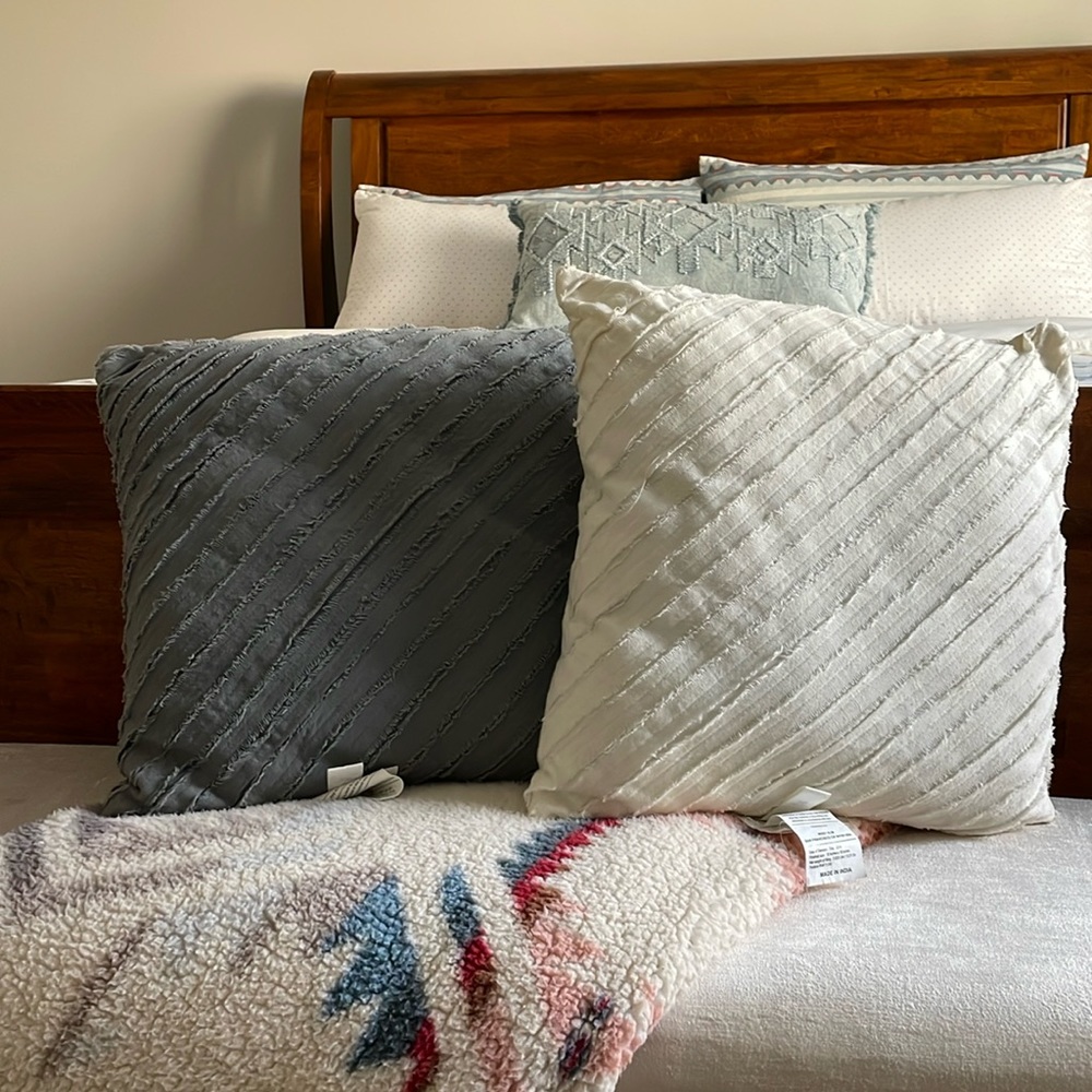 West Elm Frayed Pillow Set